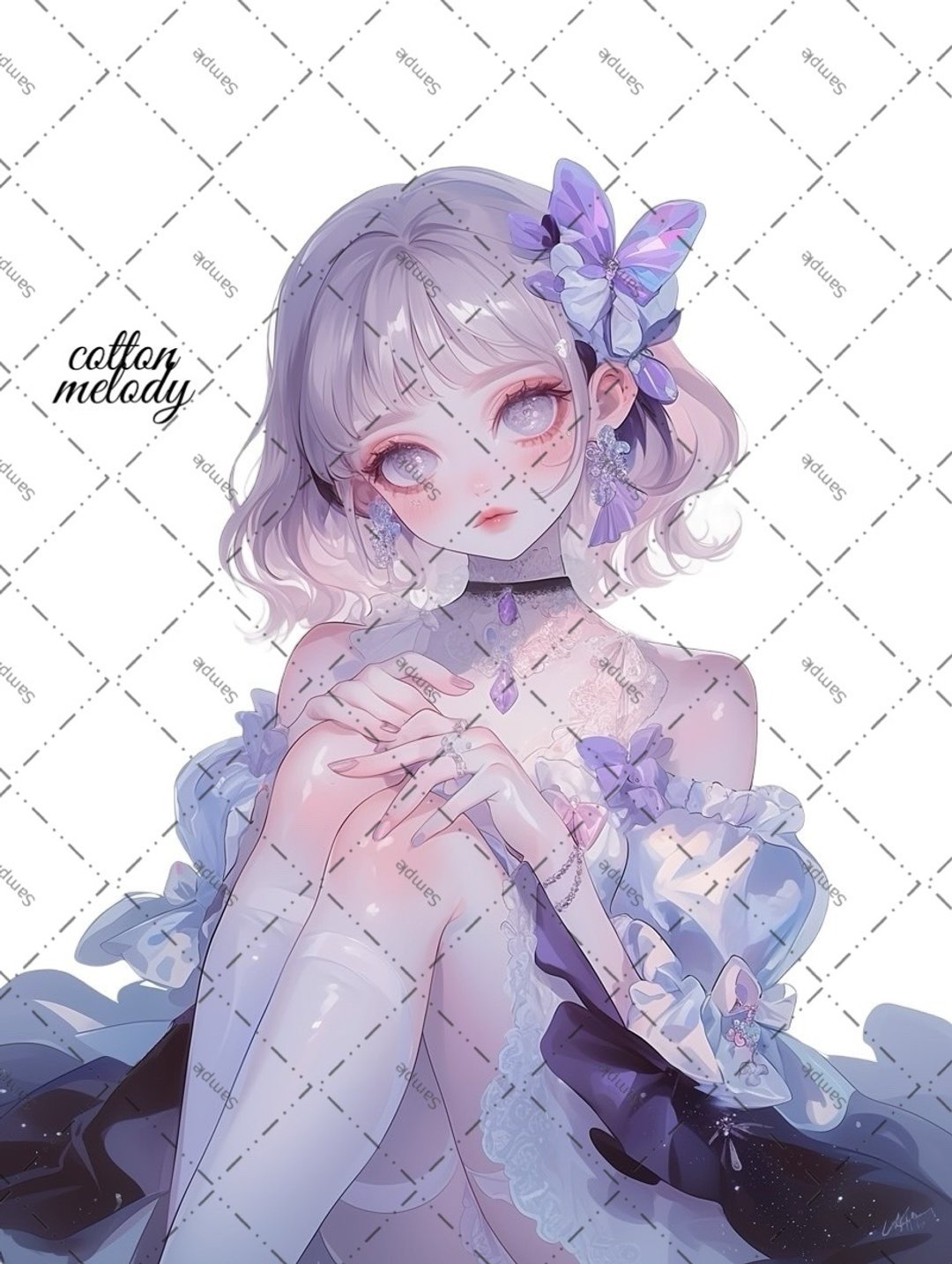 original sticker no.1947 人物贴纸 原创贴纸 原创人物贴纸 装饰贴纸 cotton melody - 贴纸 - 纸 