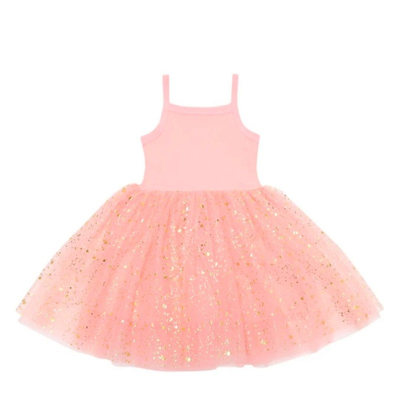 英国 Bob & Blossom 珊瑚粉金葱芭蕾连身裙 - 童装裙 - 棉．麻 粉红色