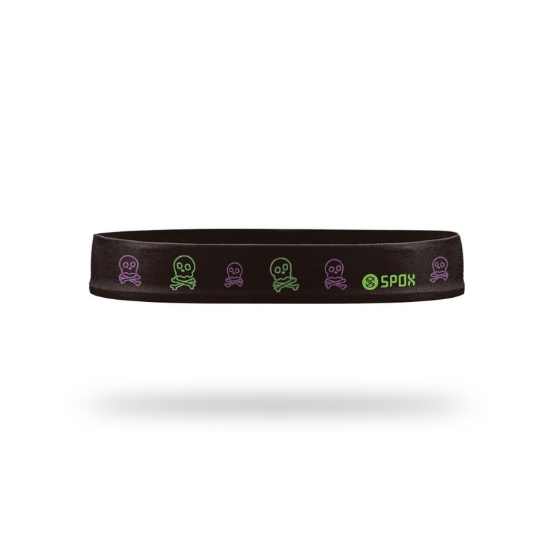 【萤光骷髅】 MINI LITE 细版头带 - 运动配件 - 聚酯纤维 黑色