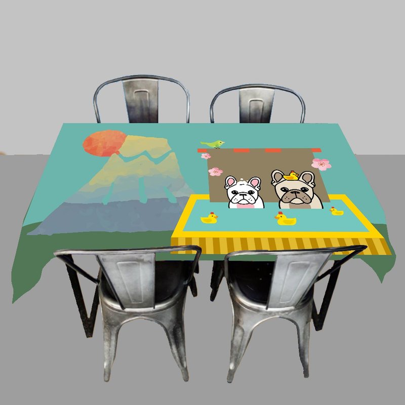 法斗 壁纸 富士山 露营 - 餐垫/桌巾 - 棉．麻 多色