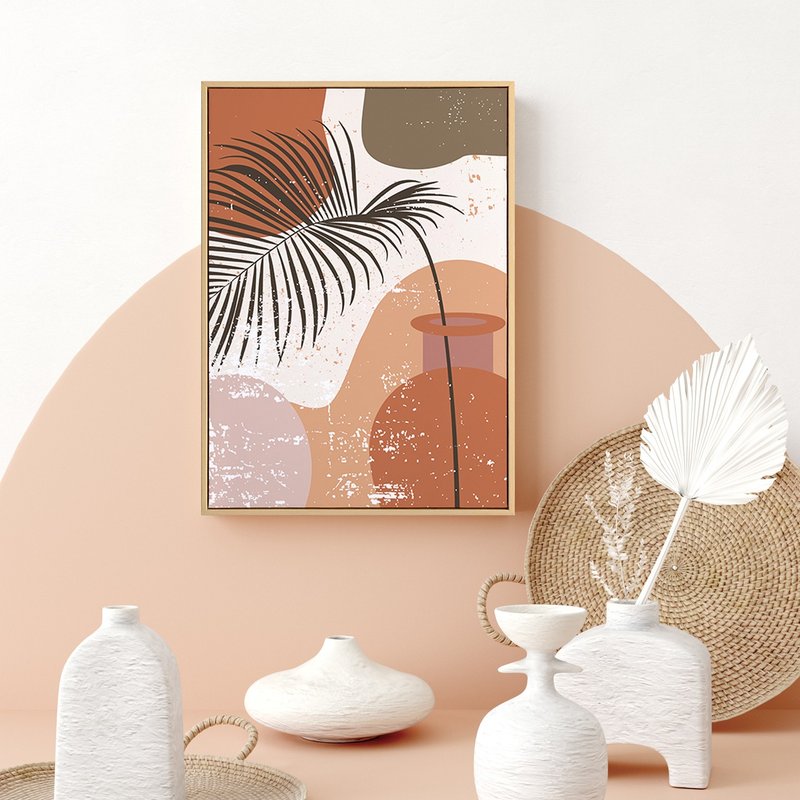 陶罐里的棕榈 - 民族风植物挂画/大地色装饰/厨房设计/玄关画 - 海报/装饰画/版画 - 棉．麻 多色