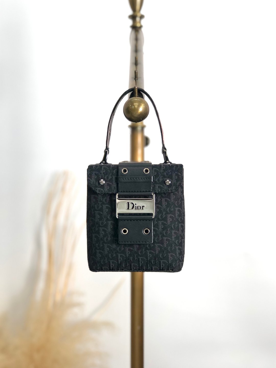 【 日本直送 名牌中古包 】Christian Dior Street Chic 手提包 黑色 帆布 迷你包 化妆包 525v32 - 手提包/手提袋 - 棉 黑色