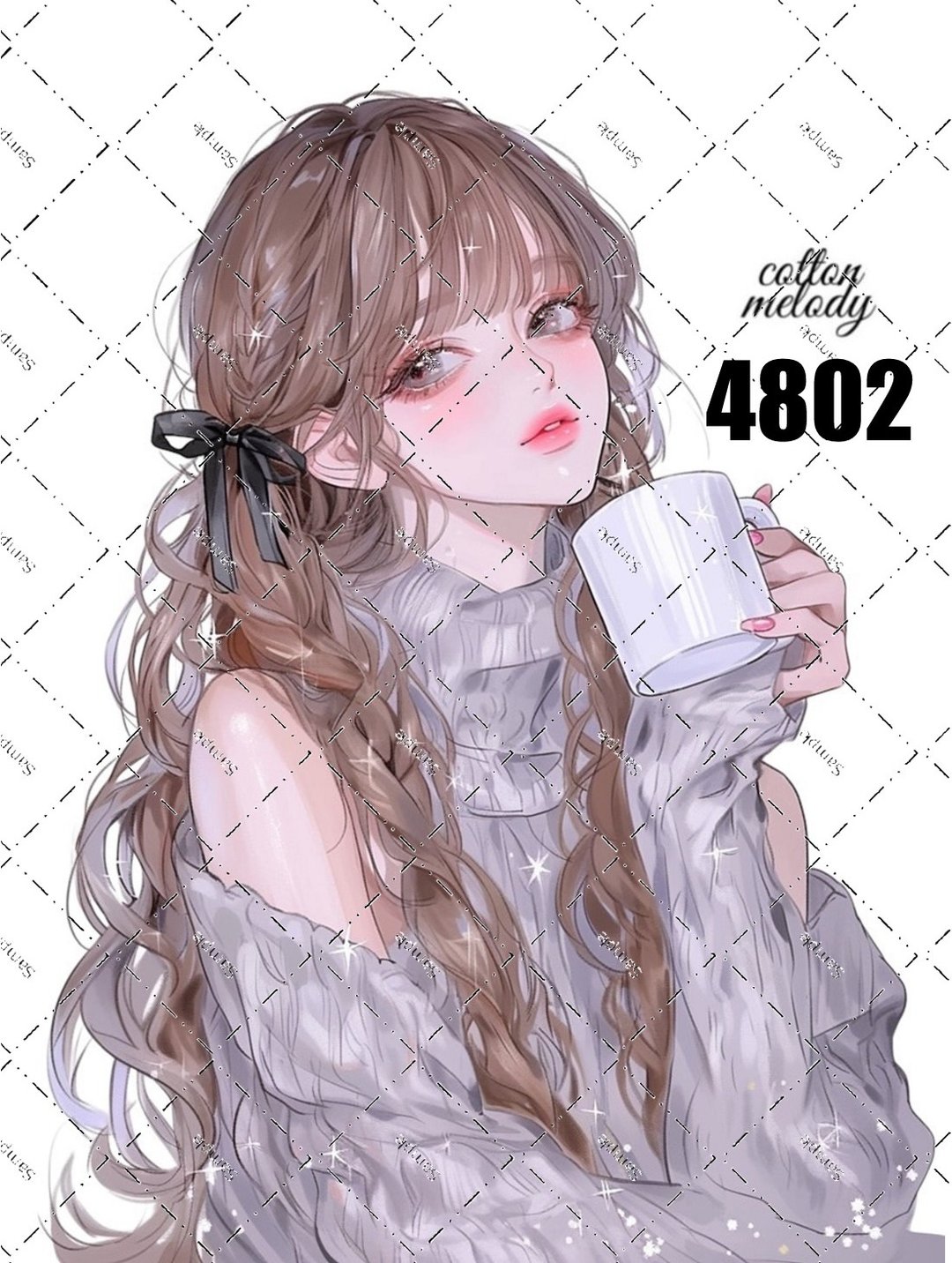 original sticker no.4802 人物贴纸 原创贴纸 原创人物贴纸 装饰贴纸 cotton melody - 贴纸 - 纸 