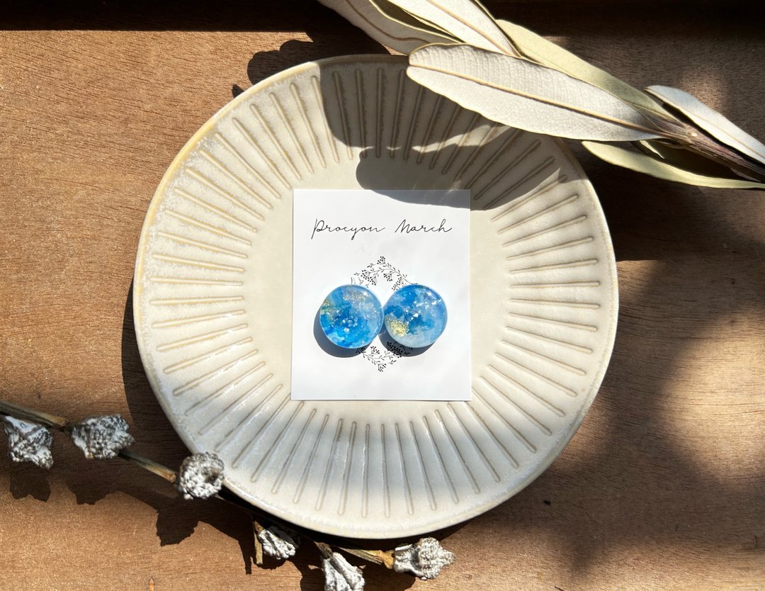Tears rain gap (circular 20mm) Clip-On earring - 耳环/耳夹 - 树脂 