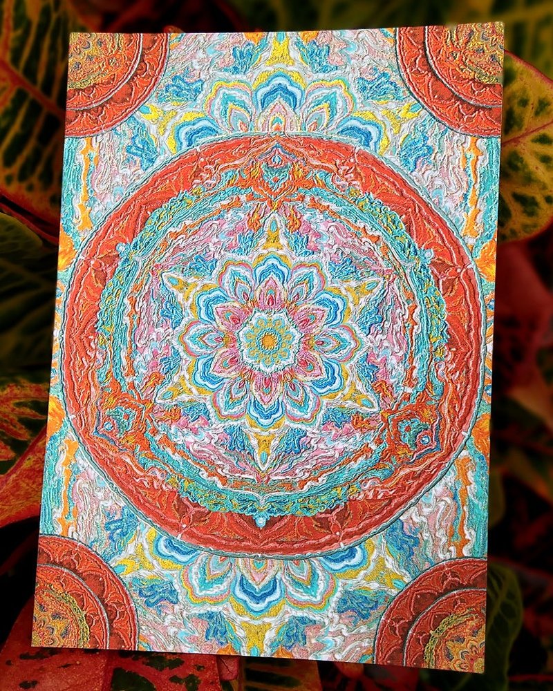 .宝相华轮.曼陀罗 烫印绘卡 - 卡片/明信片 - 纸 