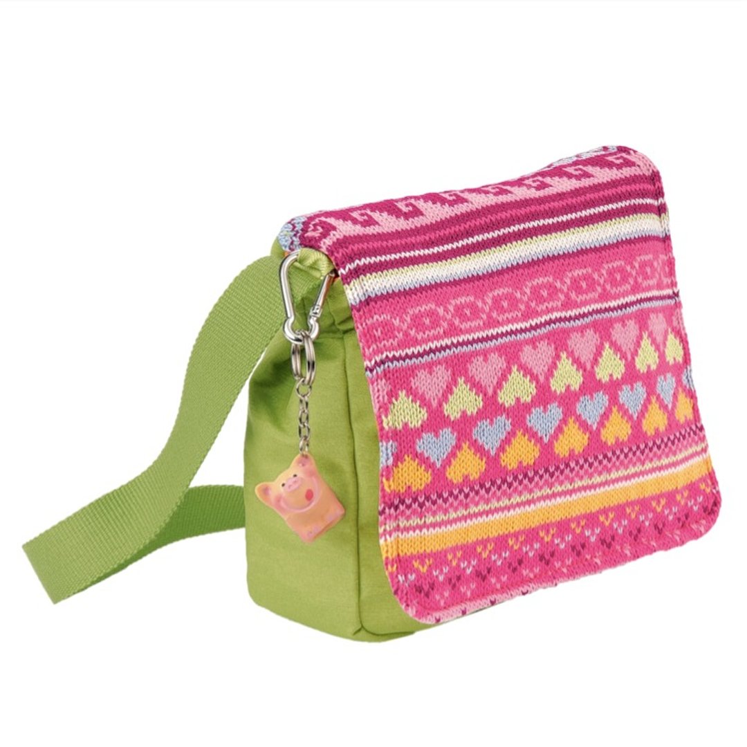 德国百年品牌Käthe Kruse 彩虹针织小童肩背包 - 侧背包/斜挎包 - 棉 粉红色