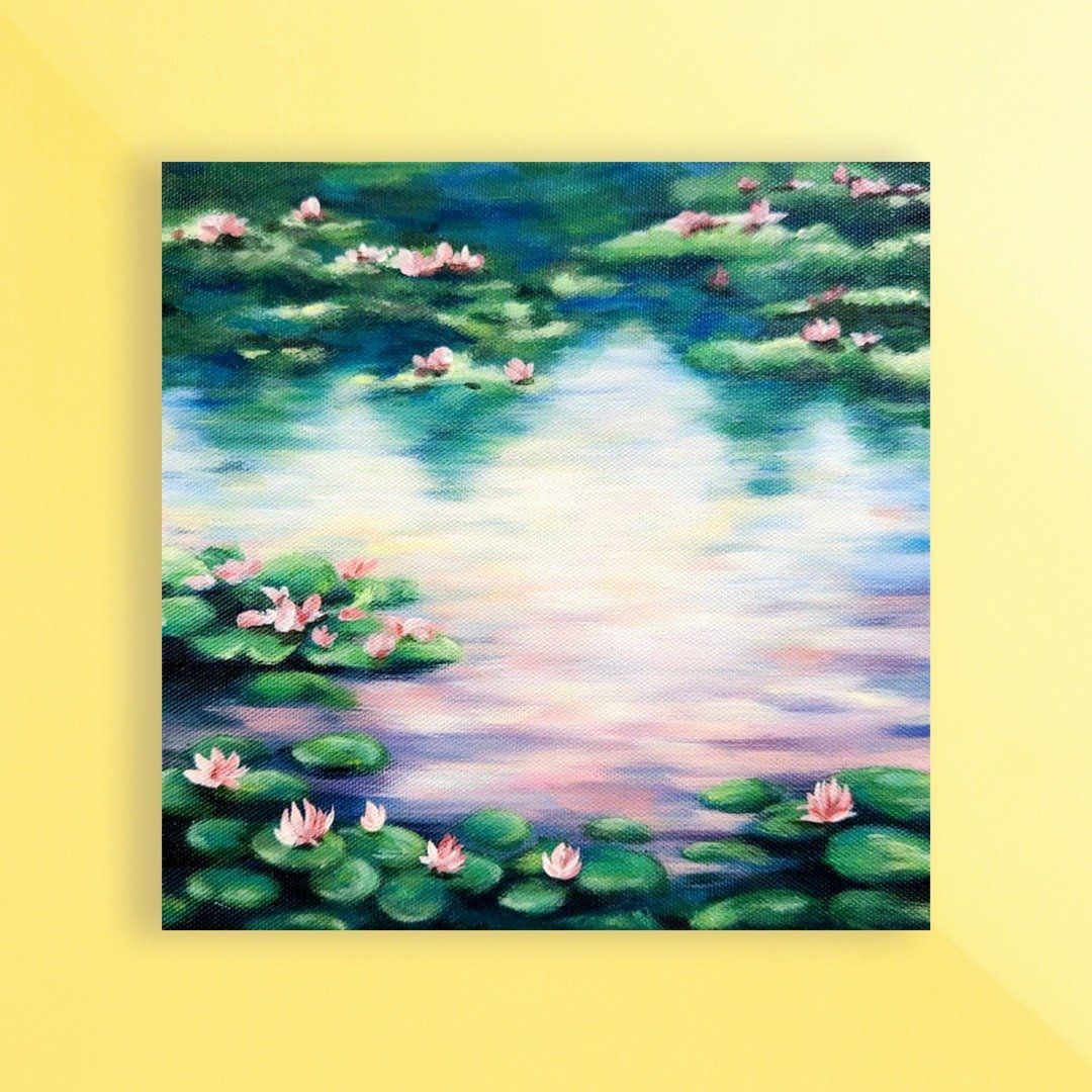 孵画室│台中画室│零基础绘画│ 压克力画│印象睡莲 - 插画/绘画/写字 - 棉 