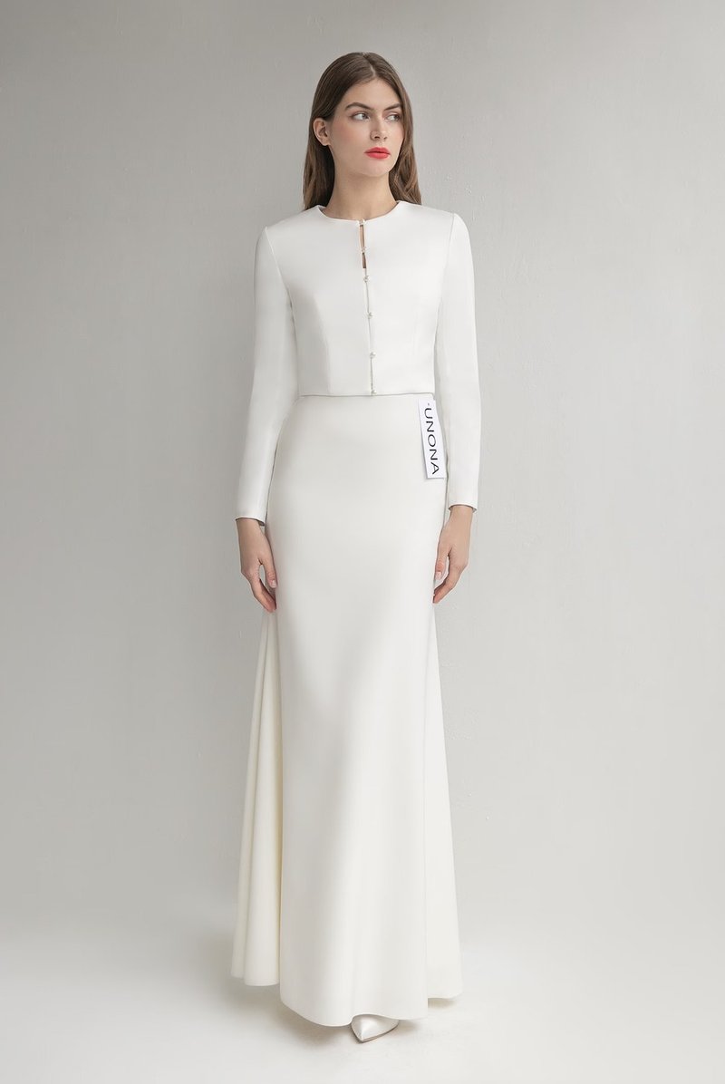 Bridal jacket Bridal cover up Ivory jacket for bride White bolero MEGHAN - 女装休闲/机能外套 - 聚酯纤维 白色