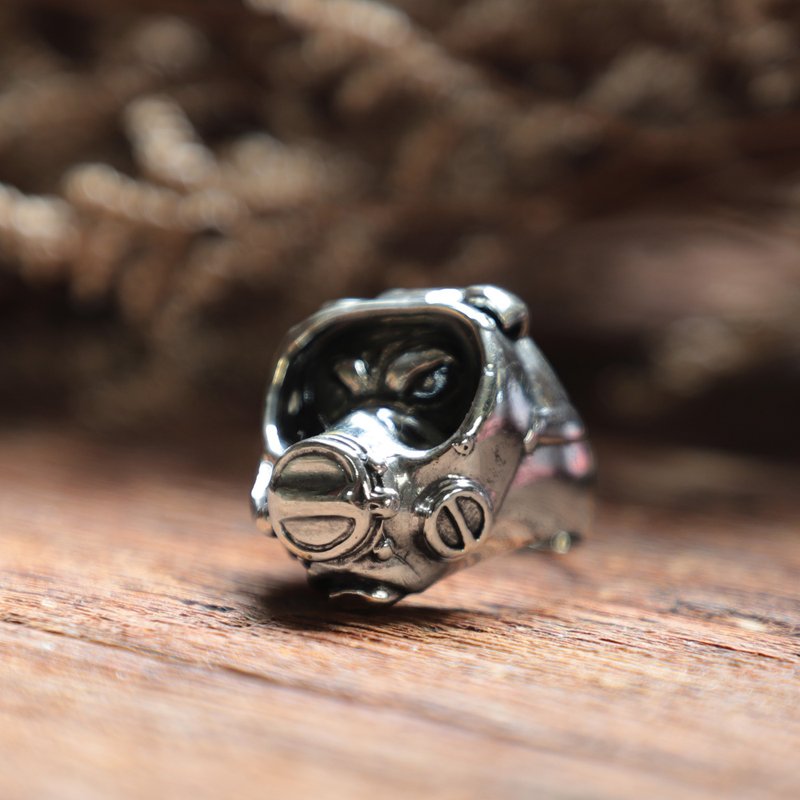 斗牛犬潜水员戒指银 - 戒指 - 其他金属 银色