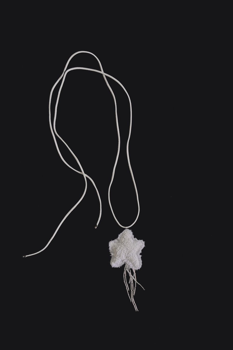 Star Beats Drip choker 星动坠饰项链 White 耀眼白 - 项链 - 棉．麻 白色