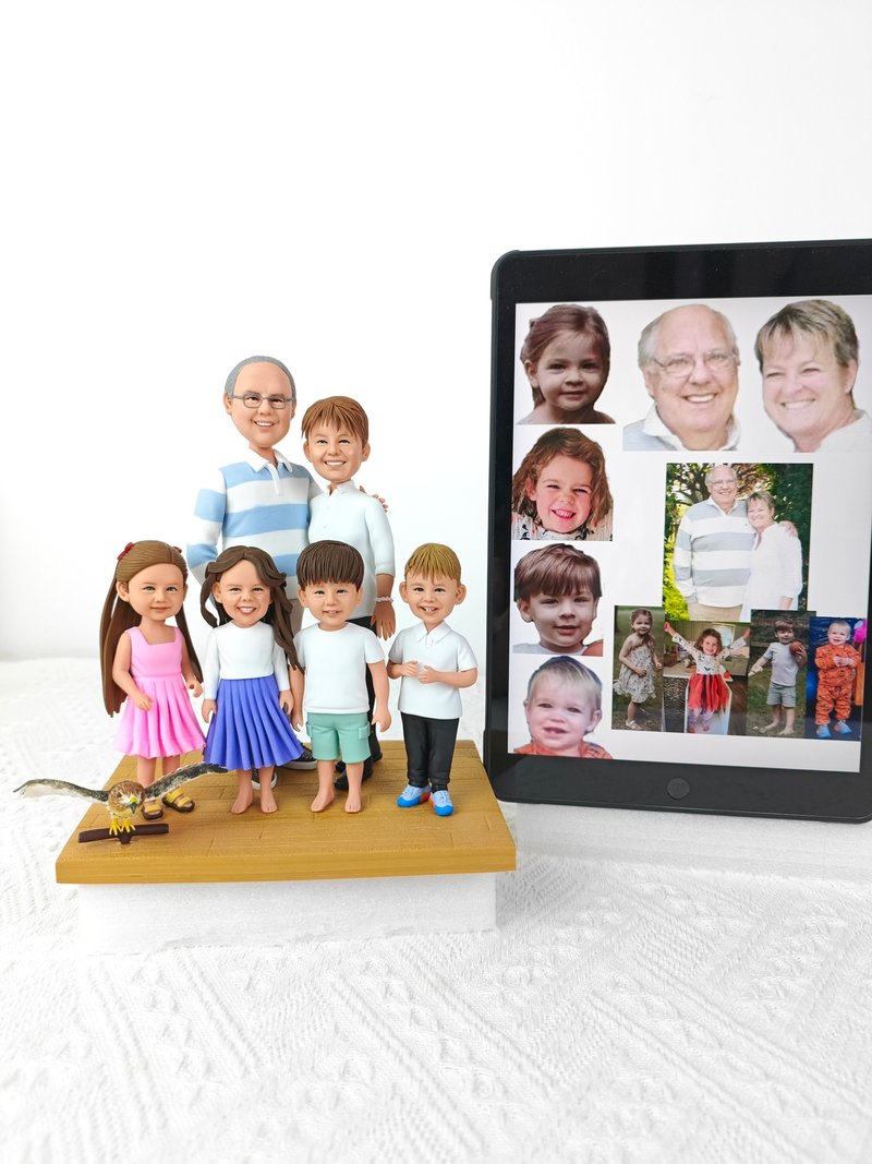 家人 家族 家庭 全家福 纪念礼物订制 订制化 人偶 公仔 似颜绘 - 玩偶/公仔 - 粘土 多色