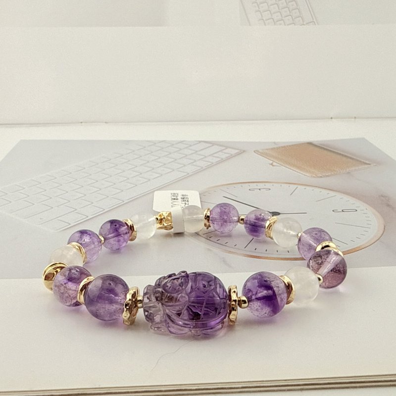 紫曜守财龙龟//紫超七月光石能量手链 - 手链/手环 - 水晶 