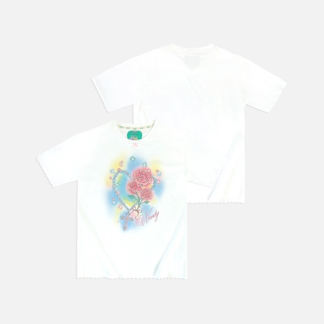 DADDY | Hard Of Rose Oversize T-shirt 超可爱白色oversize T恤 - 女装 T 恤 - 其他材质 