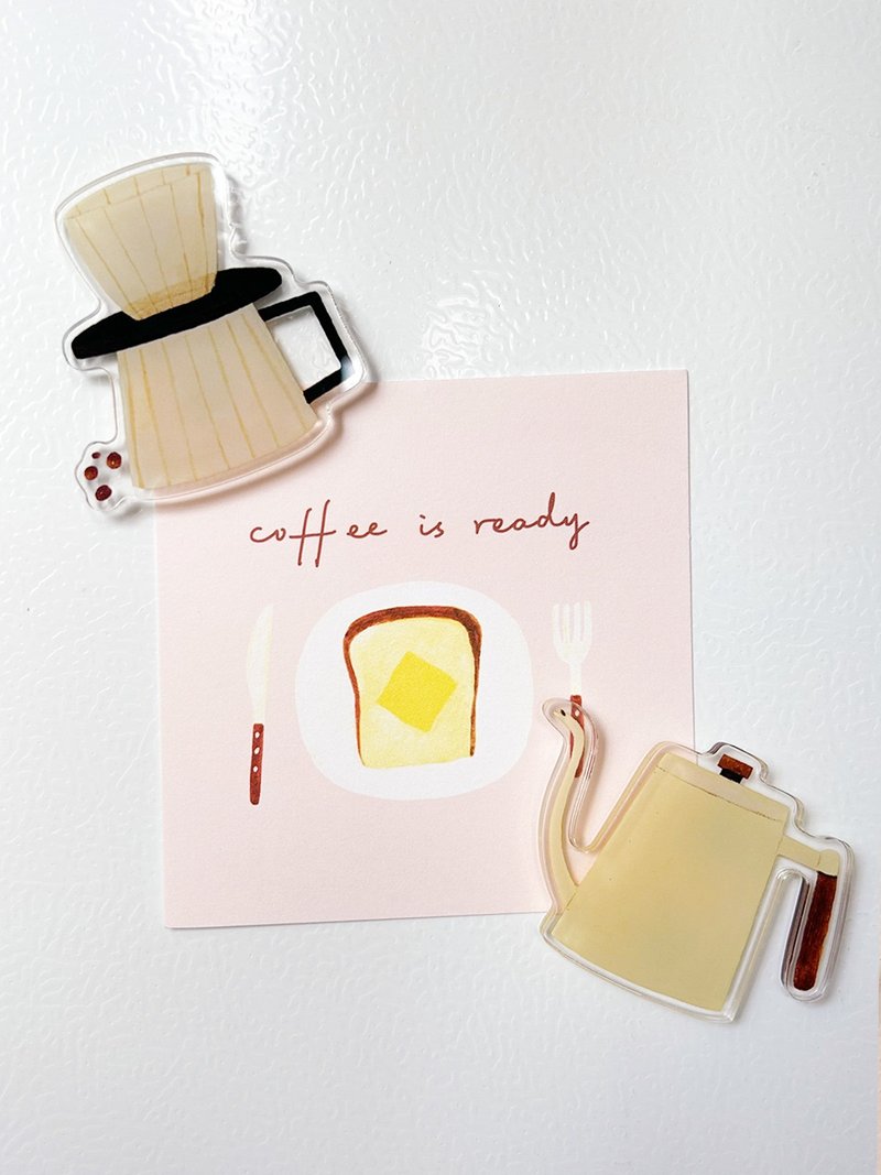咖啡面包冰箱贴磁铁 原创手绘coffee&bread可爱礼物装饰品 - 冰箱贴/磁贴 - 塑料 多色