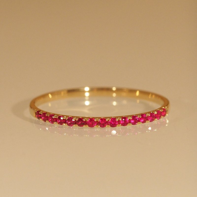 18K金红宝石戒指18K Gold Ruby Ultrathin Band - 戒指 - 贵金属 