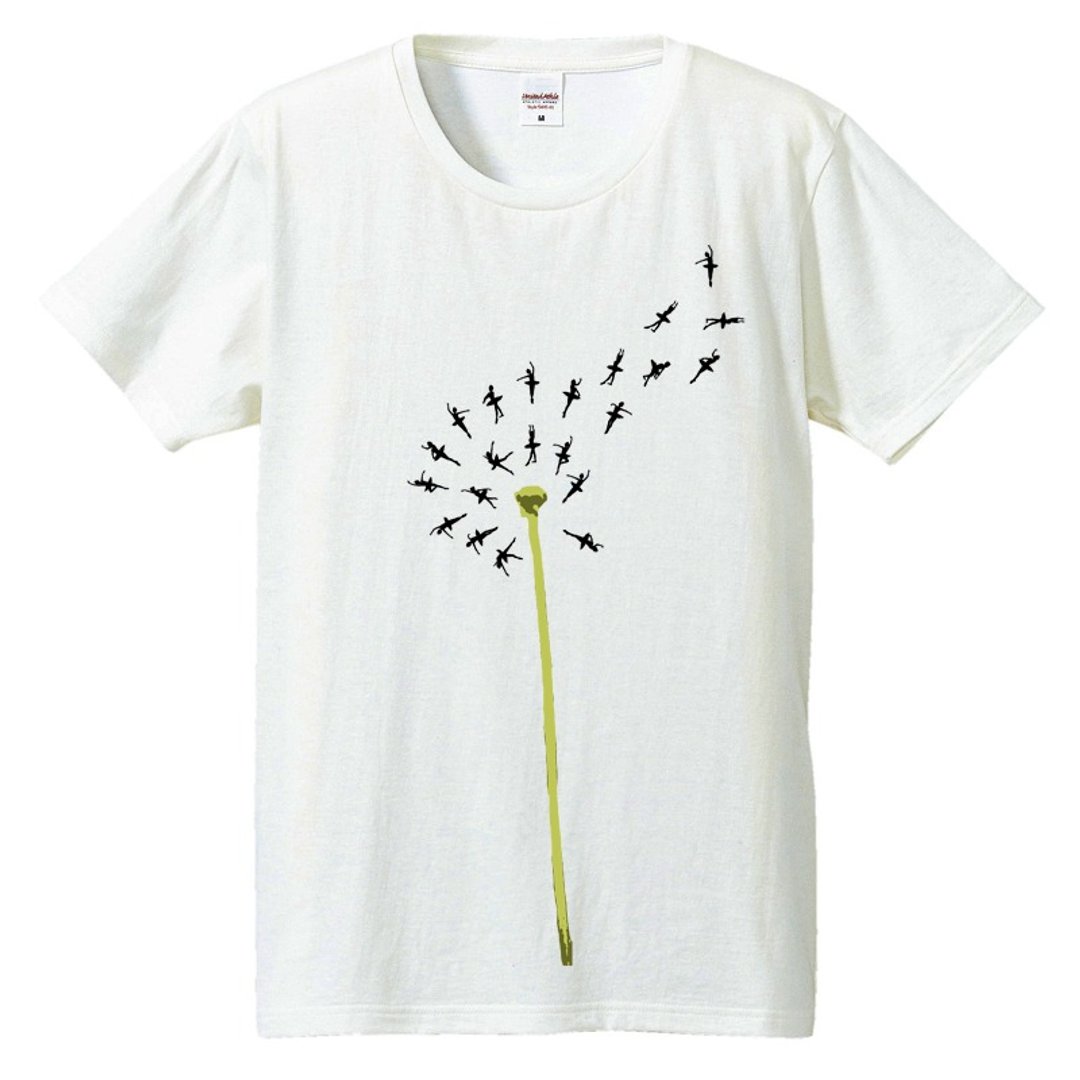 T-shirt / Dancing Spring - 男装上衣/T 恤 - 棉．麻 白色