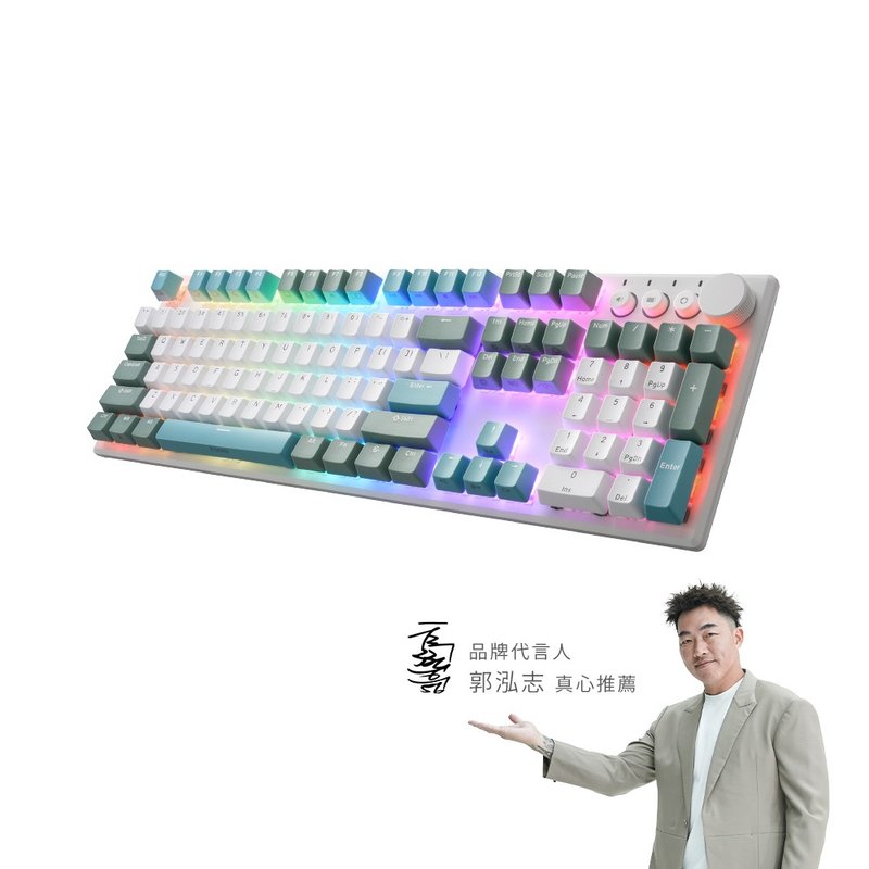 irocks K74R 机械式键盘-热插拔Gateron轴-RGB背光-海岛蓝 注音版 - 电脑配件 - 其他材质 