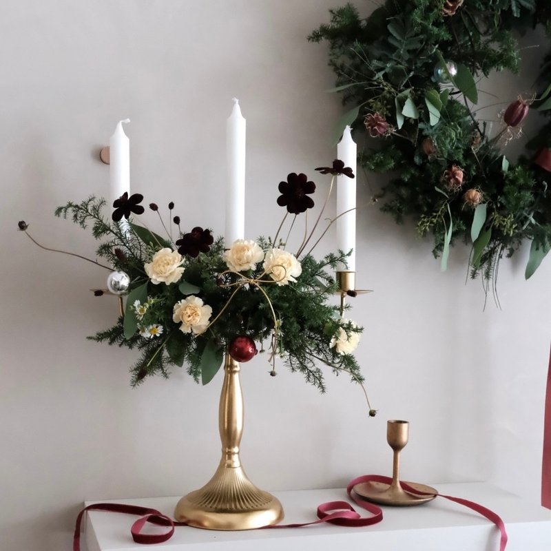 | 一人开班 | 【 鲜 花 】 圣诞烛台花  |  手作课程/圣诞体验 - 植栽 - 植物．花 