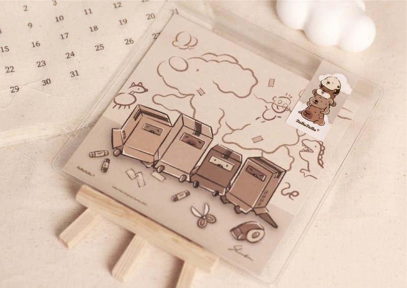 纸箱躲猫猫 厚磅质感小卡 双面 13*13 cm - 卡片/明信片 - 纸 白色