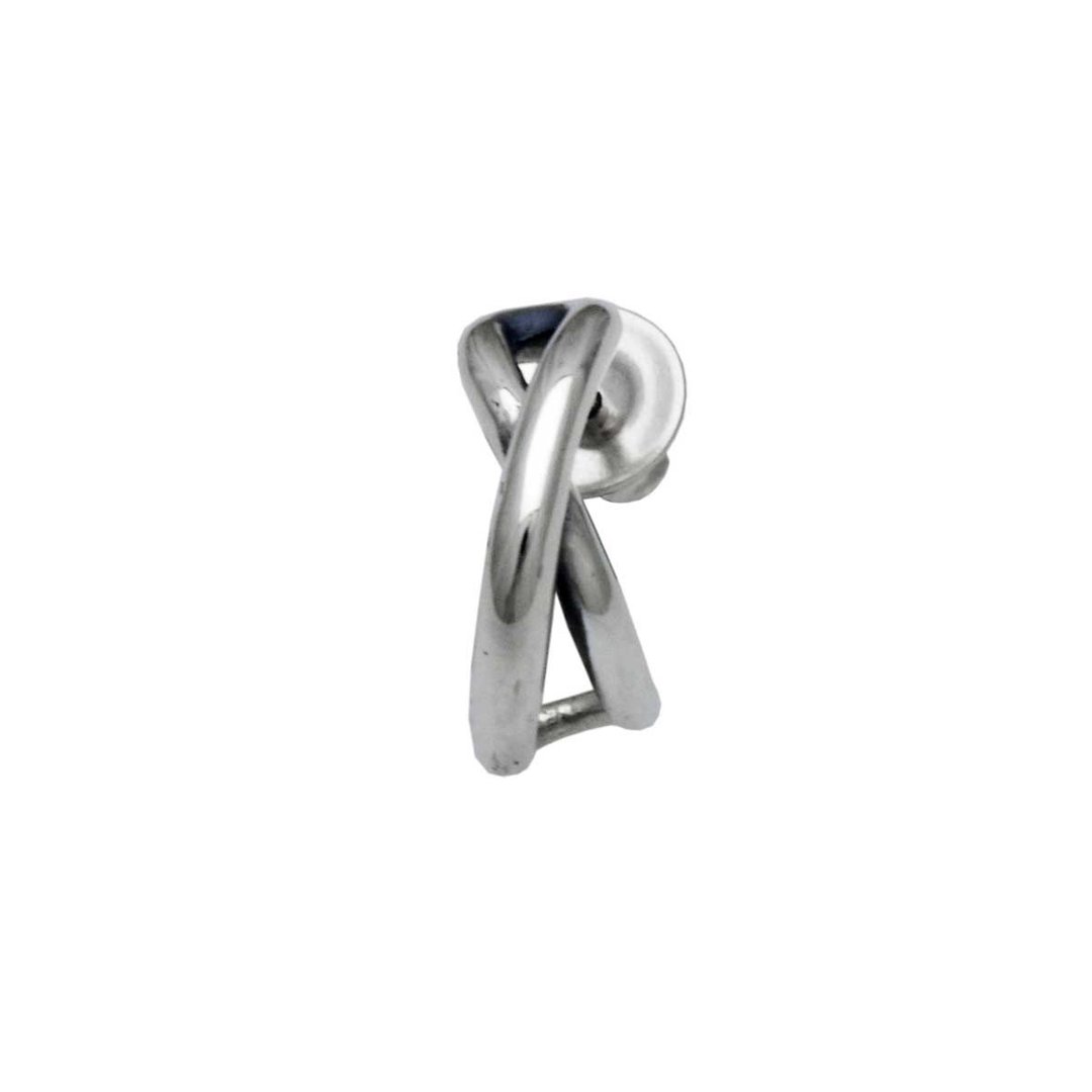 silver925 mens hoop earrings,sterling silver,piercing one ear,present for him - 耳环/耳夹 - 银 银色
