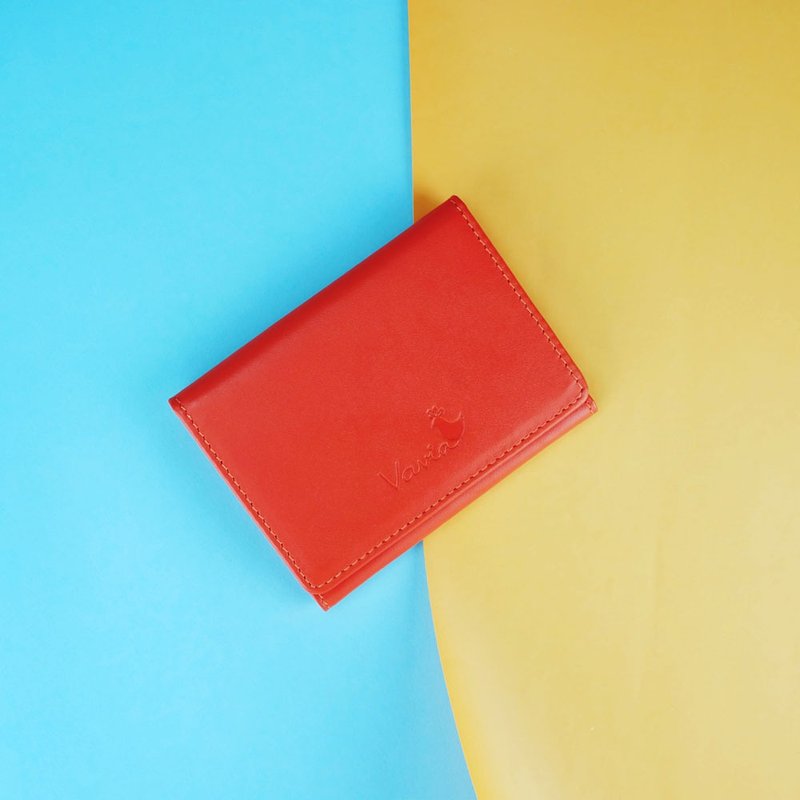 ORANGE : Mini Purse / Cow Leather - 皮夹/钱包 - 真皮 橘色