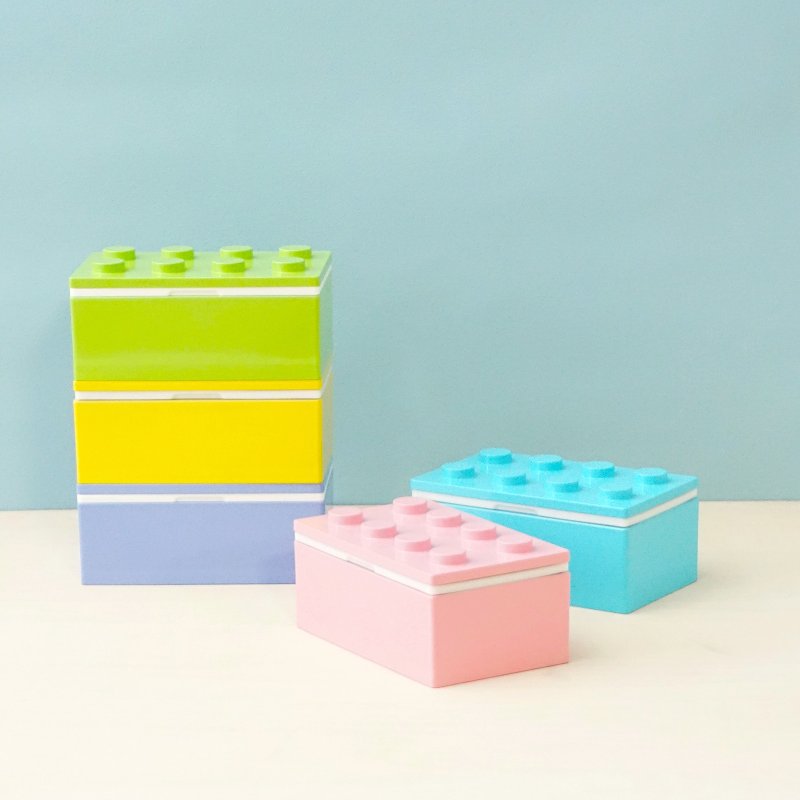 P:BLOCK 儿童 便当盒 积木造型 礼物 环保 便当 食物袋 野餐 日本 - 便当盒/饭盒 - 塑料 多色