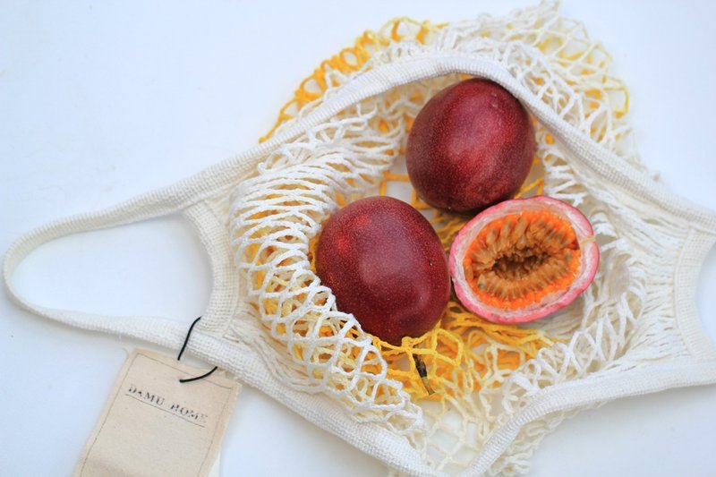 棉麻编织网袋 - 手提款 - 侧背包/斜挎包 - 棉．麻 卡其色