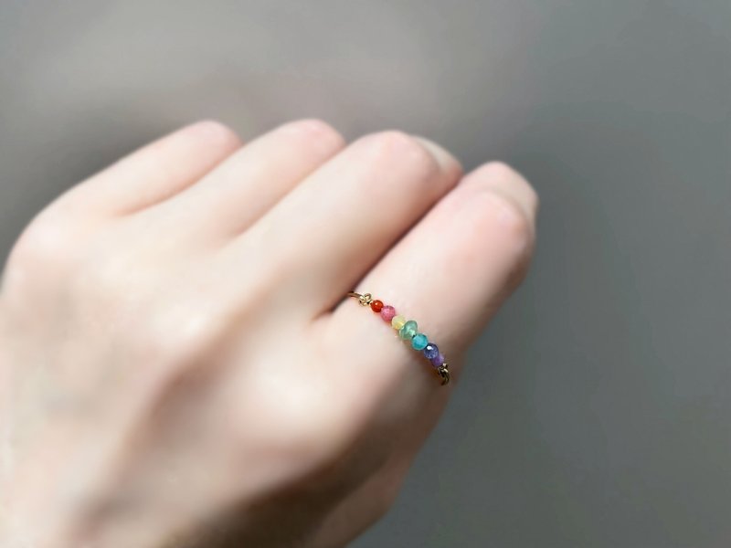 彩虹般的戒指 - 戒指 - 宝石 多色