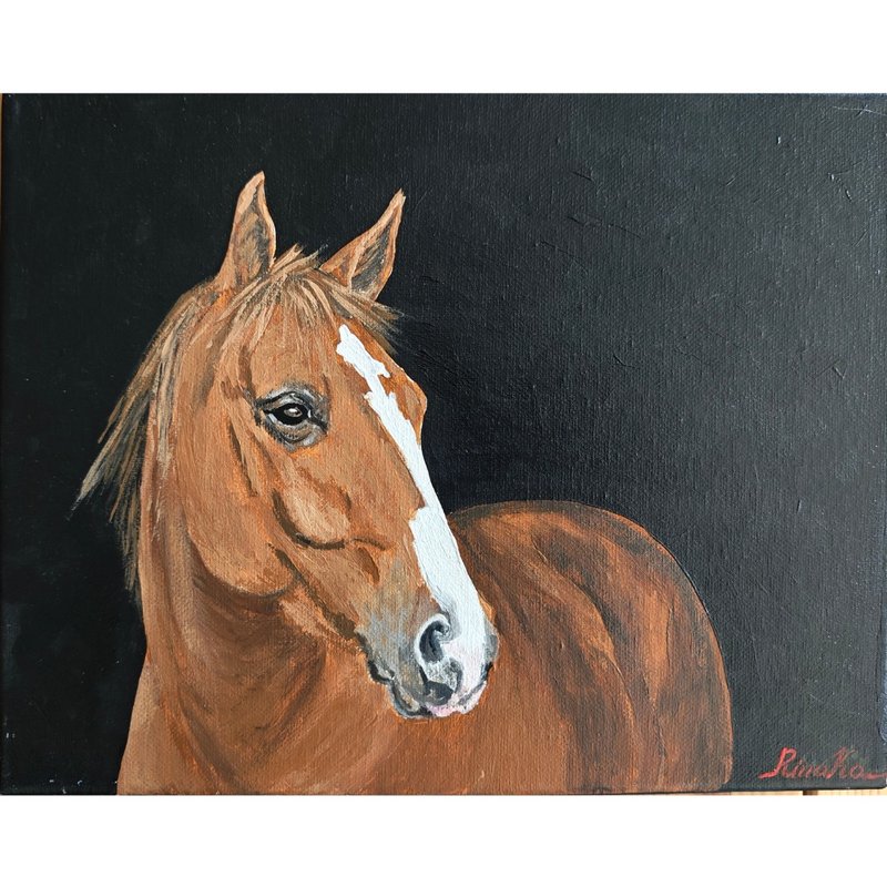 阿哈尔捷克马肖像原创艺术动物画布绘画由 RinaArtSK 制作 - 墙贴/壁贴 - 其他材质 多色