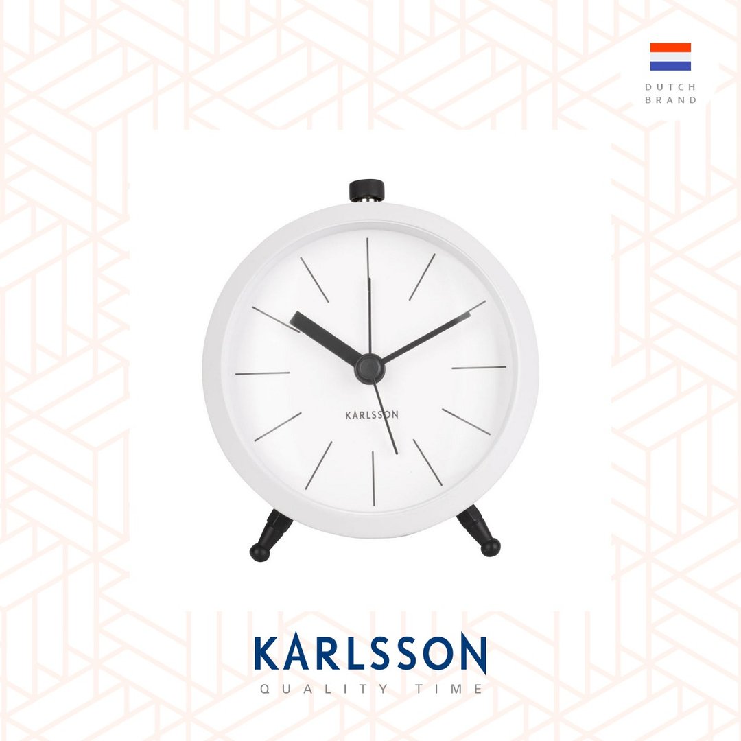荷兰Karlsson 哑白色 Button系列金属闹钟 - 时钟/闹钟 - 其他金属 白色