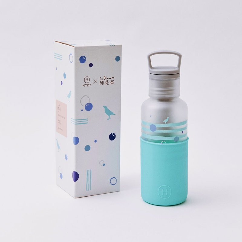 印花乐xHYDY轻靓水瓶590ml-碎冰泡泡/清凉蓝白 水壶 - 其他 - 其他材质 蓝色