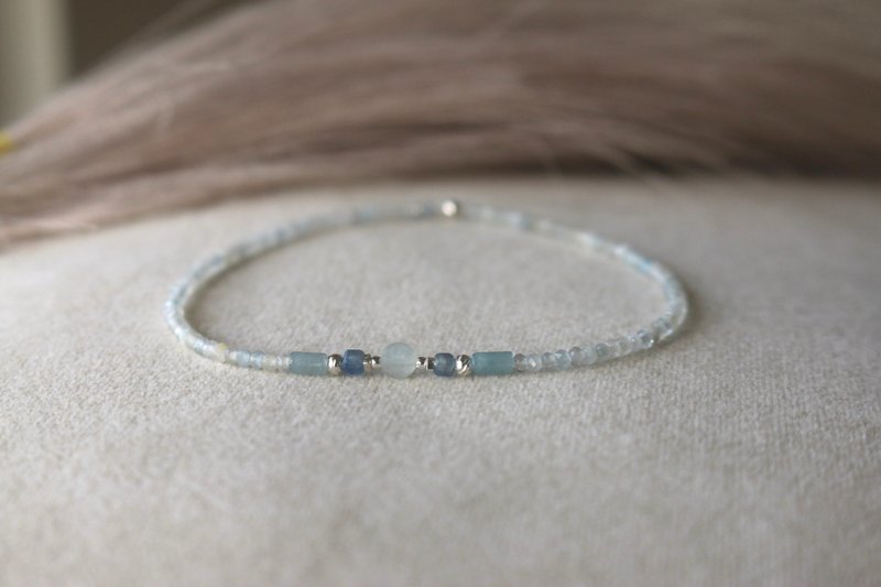 手链 海蓝宝 蓝玉髓 天然石 - 远行 - - 手链/手环 - 宝石 蓝色