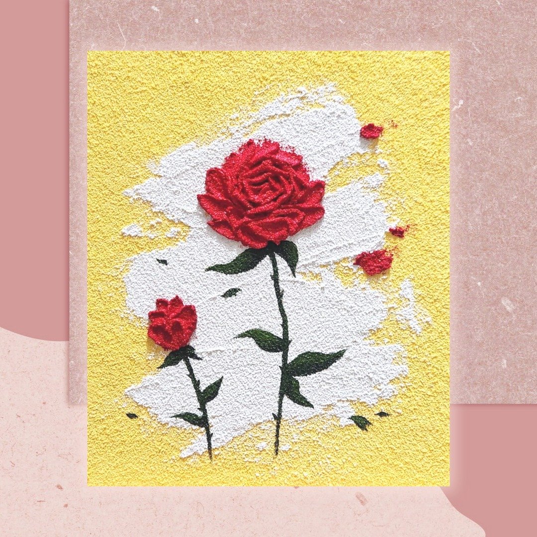 孵画室│台中画室│零基础绘画│肌理画│主题课程-玫瑰 - 插画/绘画/写字 - 棉 