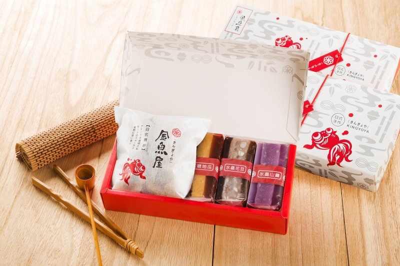 【金鱼屋 kingyoya】 水晶糕3入+蕨饼1入 精致小礼盒 - 蛋糕/甜点 - 新鲜食材 