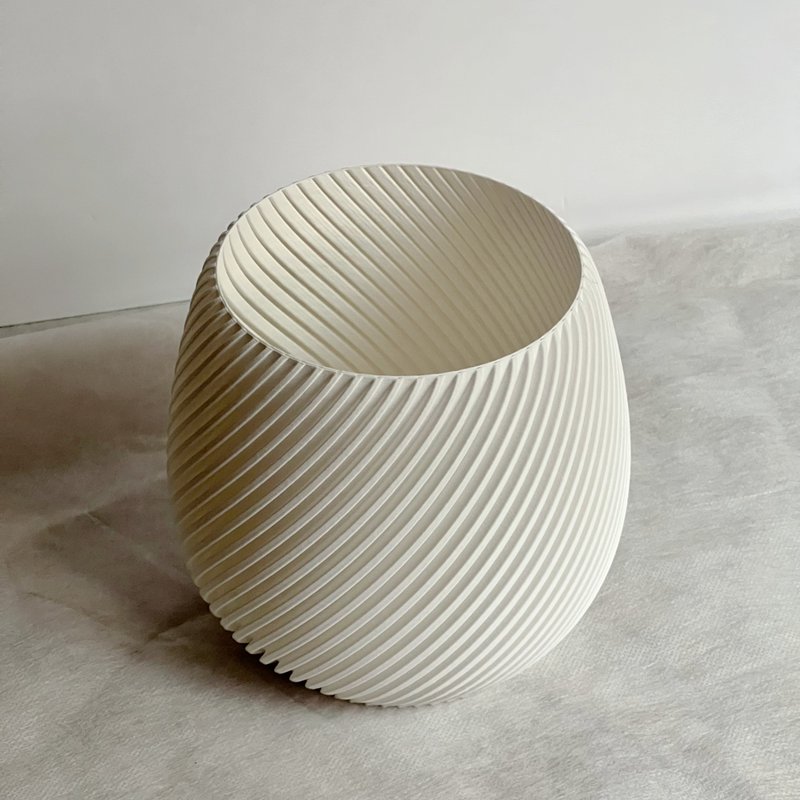 【螺旋水滴】 花盆 - 植栽/盆栽 - 塑料 白色