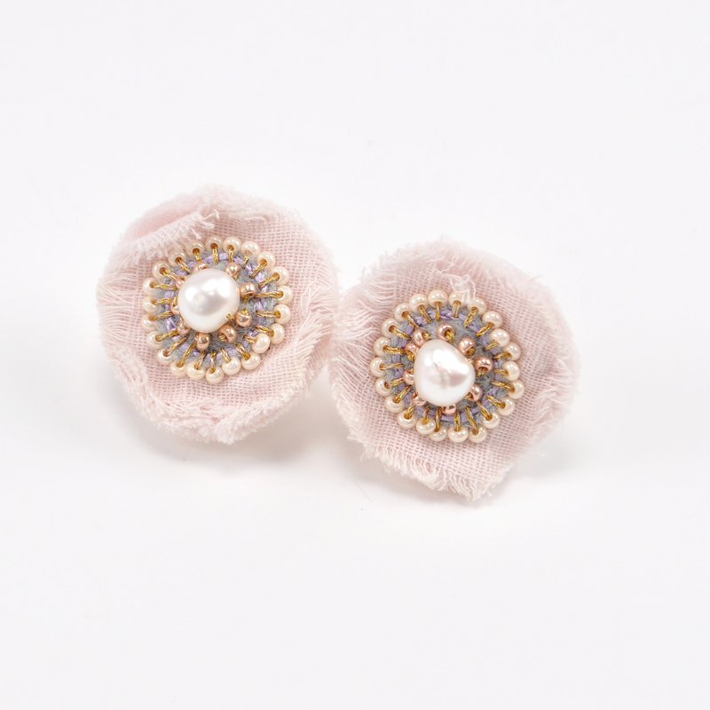 new old stock, clip-on earrings, statement flower earrings, pink earrings,  No.7 - 耳环/耳夹 - 塑料 粉红色