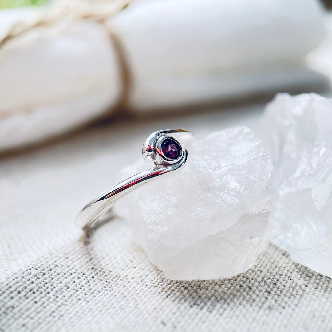 Rhodolite Garnet Ring 059 - 戒指 - 其他金属 银色