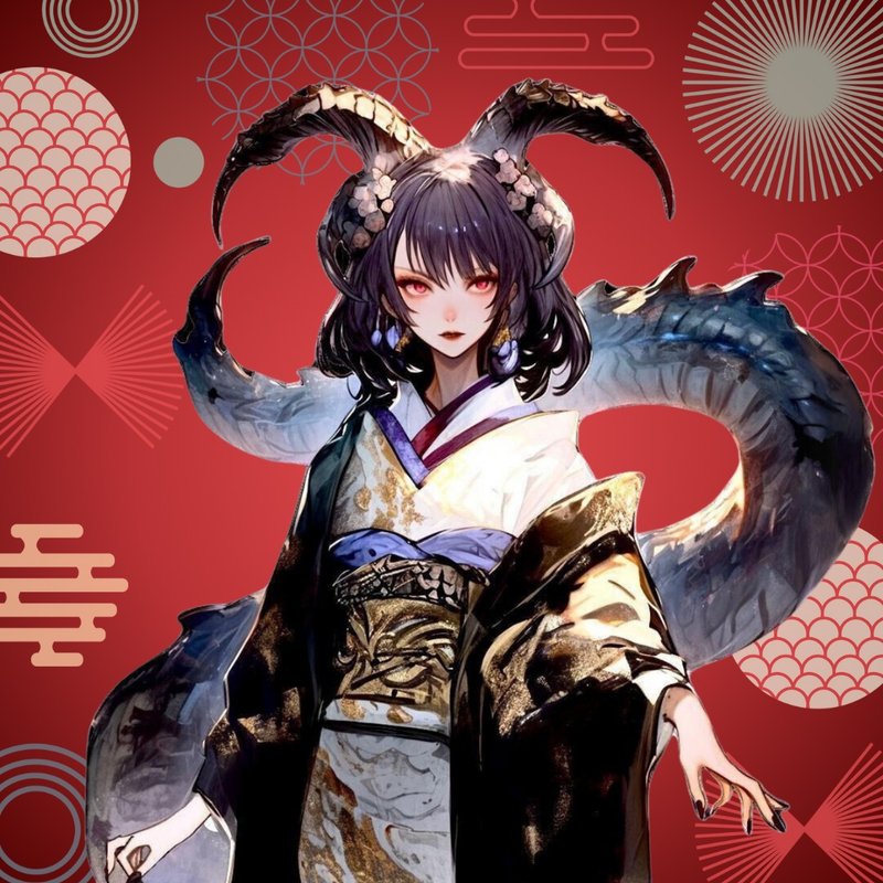 NaChi原创贴纸【龙姬】 - 贴纸 - 纸 黑色