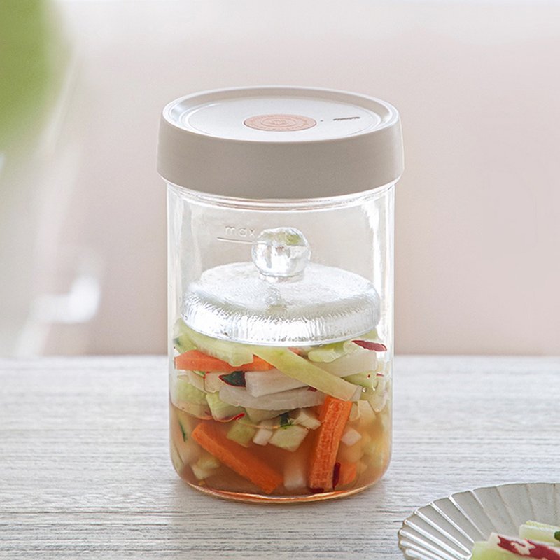 日本霜山 一夜渍单向排气玻璃腌渍罐(附玻璃重石)-1300ml - 其他 - 玻璃 透明