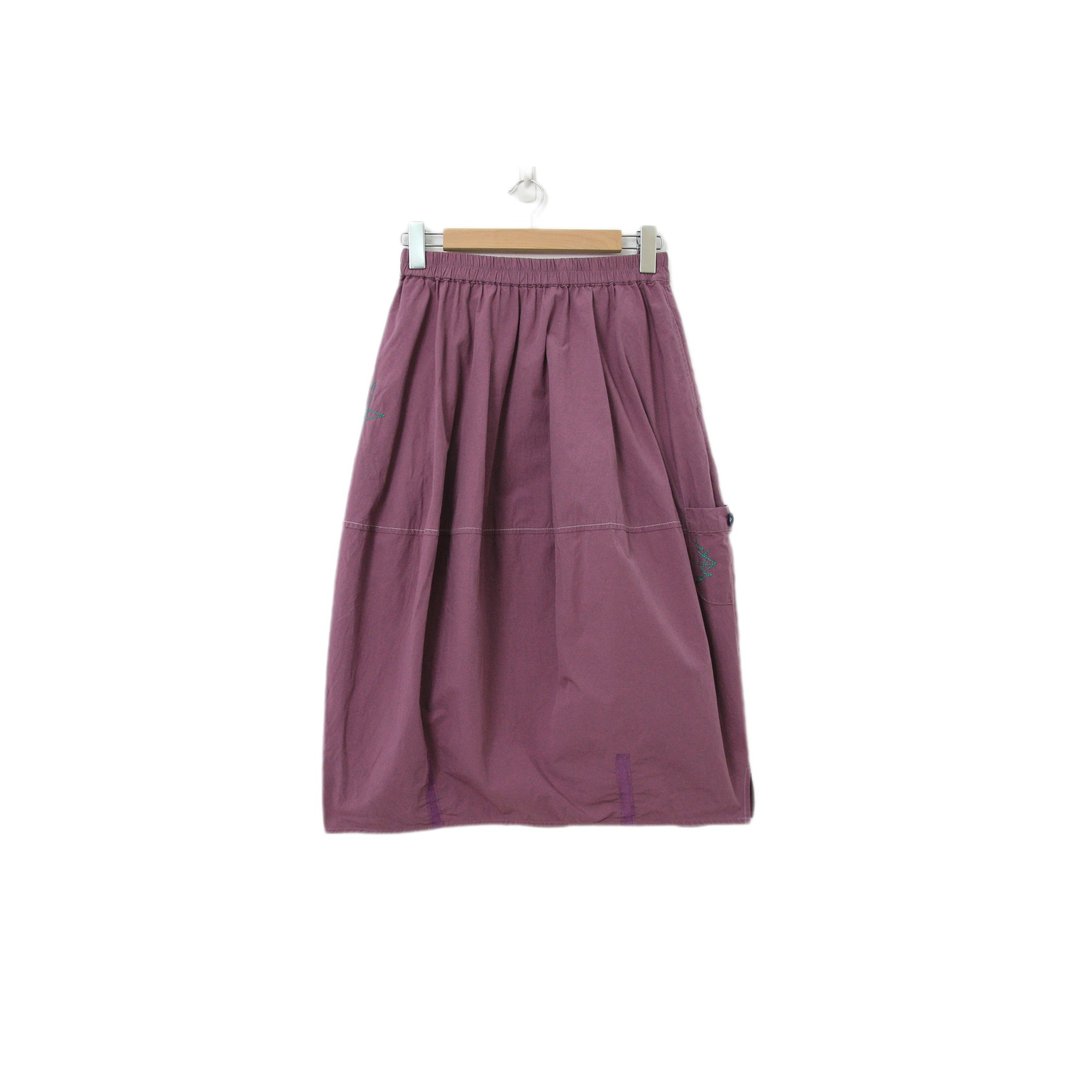 Back to Green-复古长裙 芋紫色 可爱小包裙 M-20//vintage skirt - 裙子 - 棉 