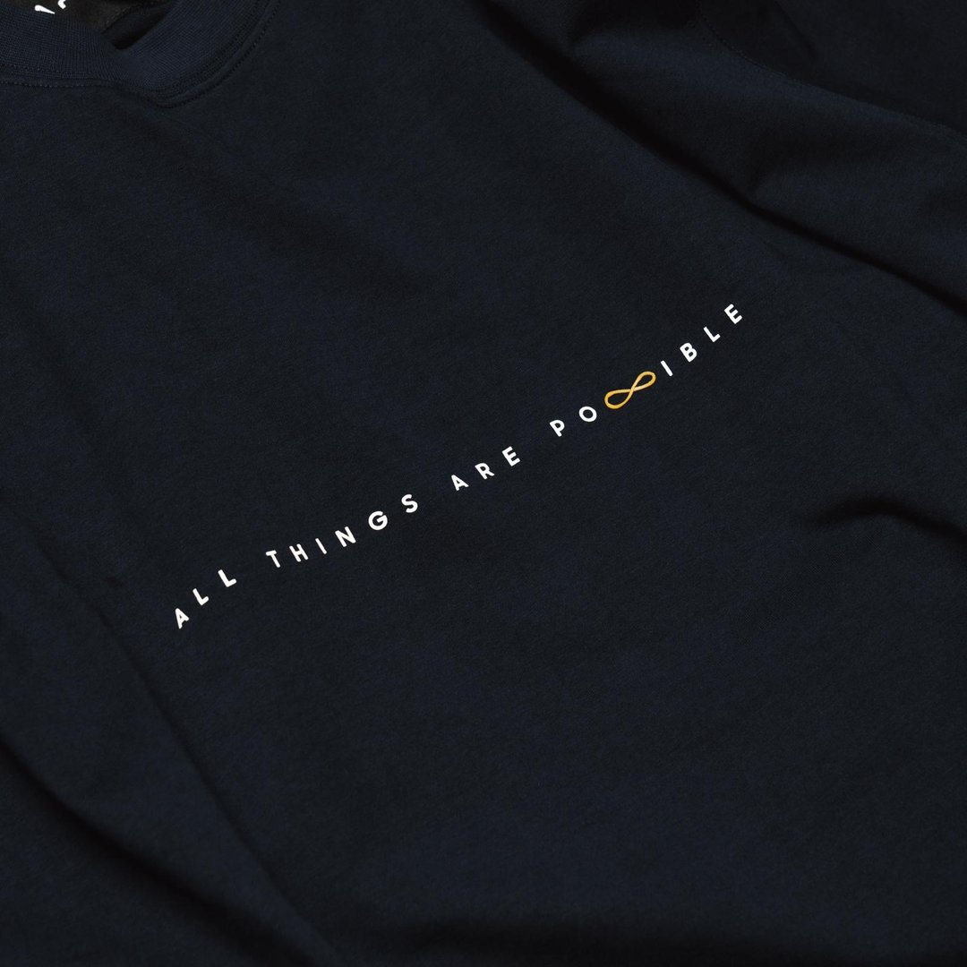 ARTC-01 POSSIBLE 胖手收 ARTIST COLLAB GRAPHIC TEE(blue) - 中性连帽卫衣/T 恤 - 其他人造纤维 黑色