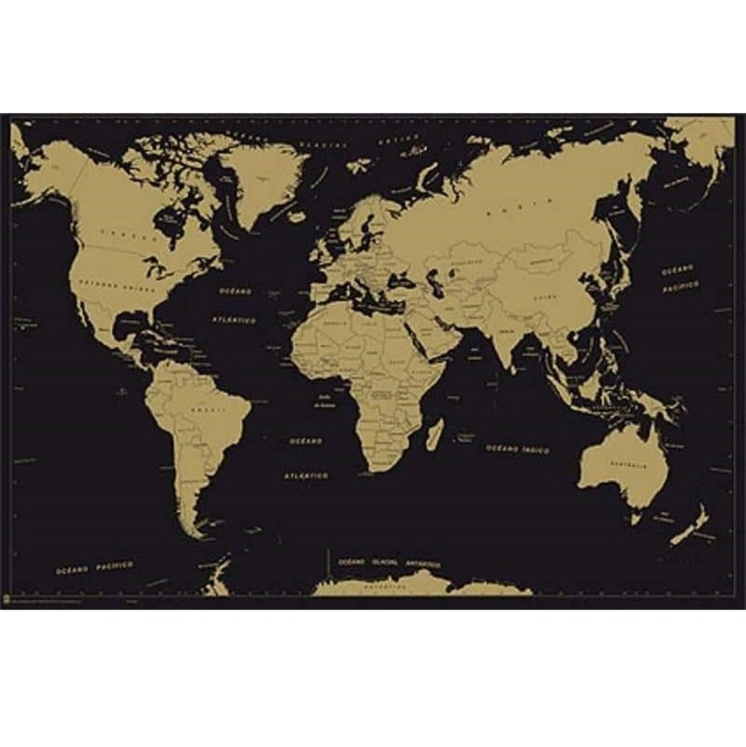 时尚感世界地图(黑金配色) 进口海报 - 海报/装饰画/版画 - 其他材质 黑色