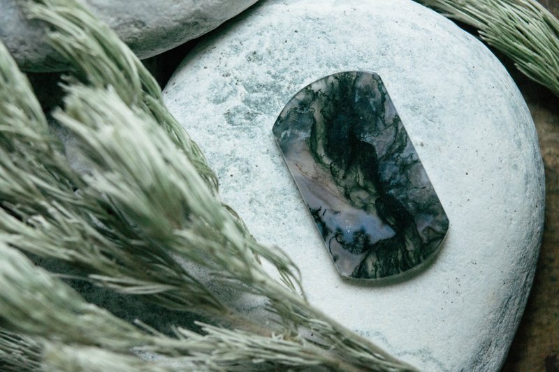 LICHEN 矿石系列-苔藓玛瑙 Moss Agate - 摆饰 - 玉石 绿色