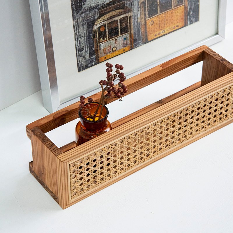 Tomood/ 土与木之间 手工实木藤编 花架 (L) - 花瓶/陶器 - 木头 卡其色