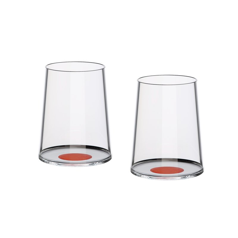 SplitGlass 水晶玻璃白酒杯 - 2 件套装 (红色) - 酒杯/酒器 - 玻璃 透明