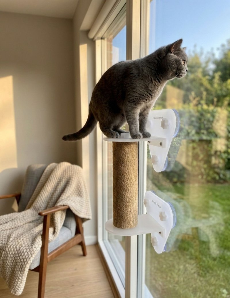 饭团猫跳台攀爬套装 - 窗用猫跳台 - 抓板/跳台 - 环保材料 透明