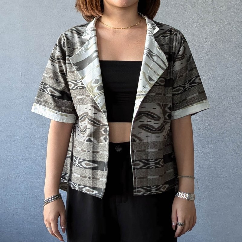 中袖西装外套上衣 SAVA - Gray 灰 - SAV001 - 女装上衣 - 棉．麻 灰色