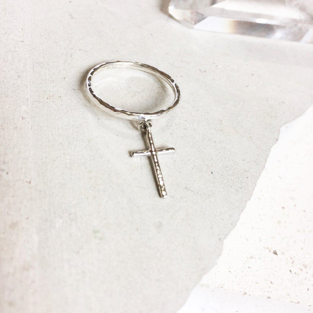 MIH 金工首饰 | 盟约-心有所属 十字架纯银戒指 Cross ring - 戒指 - 纯银 银色