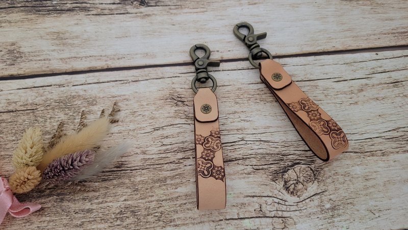 吾革事 - 朴时系列 - 海棠花皮革钥匙圈 - 钥匙链/钥匙包 - 真皮 