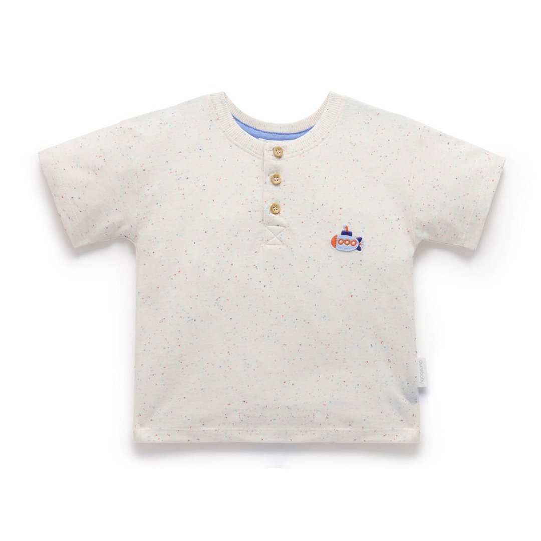 澳洲Purebaby有机棉男童装上衣12M-4T 米白潜水艇 - 童装上衣 - 棉 
